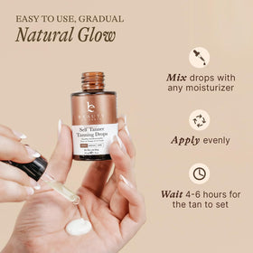Beauty by Earth bottle in hand showing compact travel-friendly size