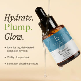 Beauty by Earth clear serum drop on skin showing fast-absorbing texture