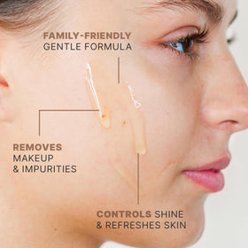 Beauty by Earth foam texture on hand showing gentle lathering benefit