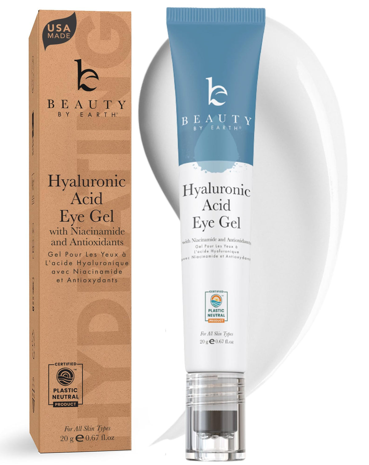 Beauty by Earth front packaging showing compact cooling eye gel