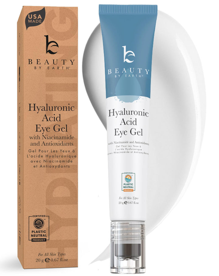 Beauty by Earth front packaging showing compact cooling eye gel