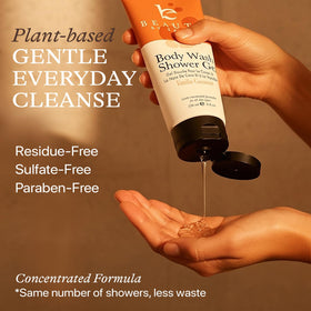 Beauty by Earth pump dispensing gel illustrating easy controlled use benefit