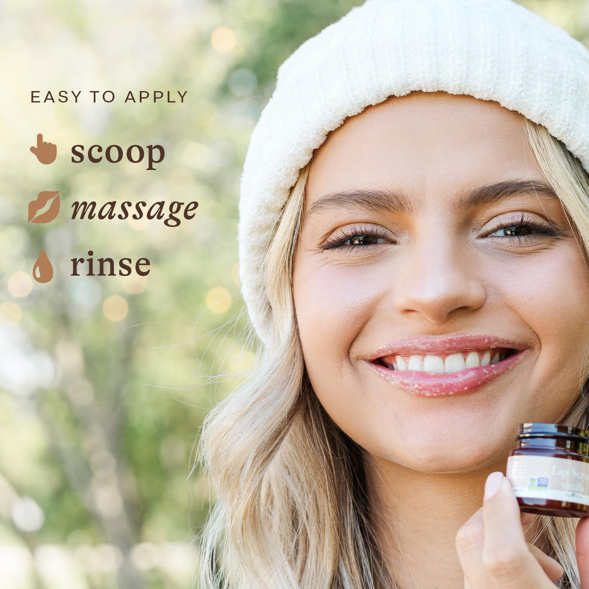 Beauty by Earth jar on bathroom counter styled for routine use and daily-care convenience benefit