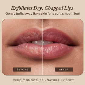 Beauty by Earth open jar close-up of sugar texture revealing gentle exfoliation benefit