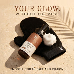 Beauty by Earth velvet mitt close-up for streak-free application