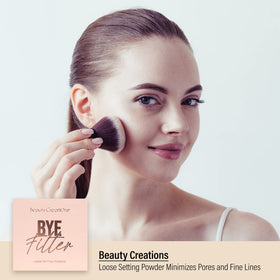 Beauty Creations before and after image demonstrating pore-blurring effect for photos