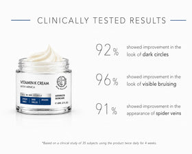 Beauty Facial Extreme label close-up highlighting Vitamin K and Arnica ingredients