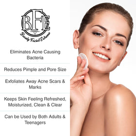 Beauty Facial Extreme pad in hand applying to cheek for quick treatment