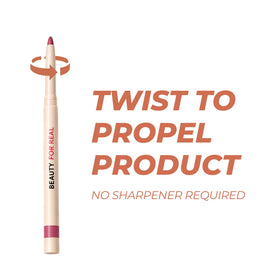 Beauty For Real applied on lips demonstrating defined shape and enhanced color