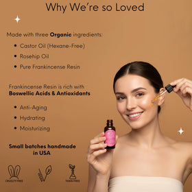 Beauty Glow label close-up highlighting ingredients and organic claims