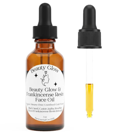 Beauty Glow front bottle image showing Redemption oil and clear labeling for informed choice