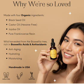 Beauty Glow label detail highlighting ingredients and organic claims