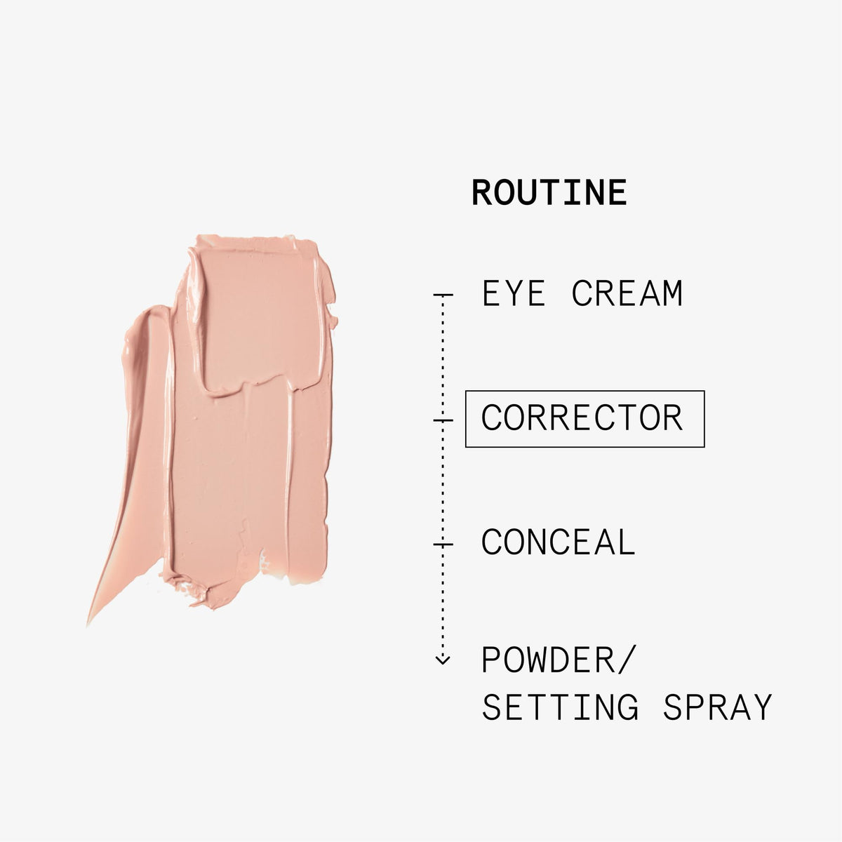Beauty Pie application demo with finger patting for natural, crease-free result