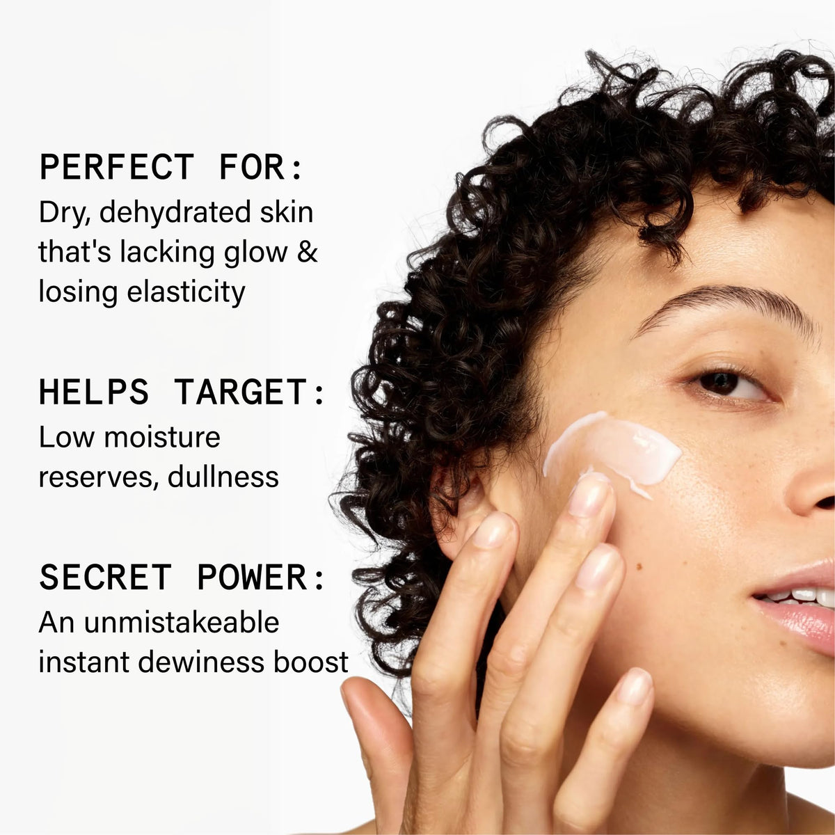 Beauty Pie applying cream on hand to show absorbency and moisturizing effect
