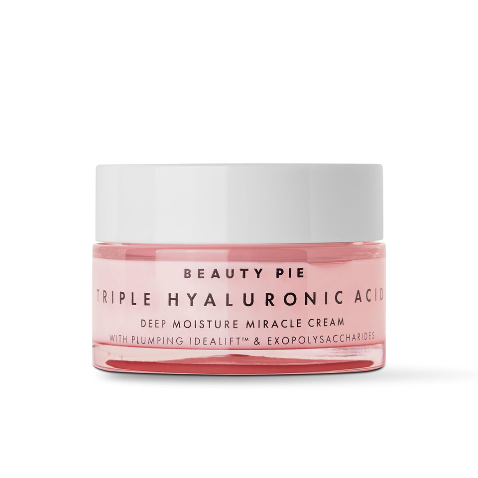 Beauty Pie front jar view showing sleek packaging and clear product benefit