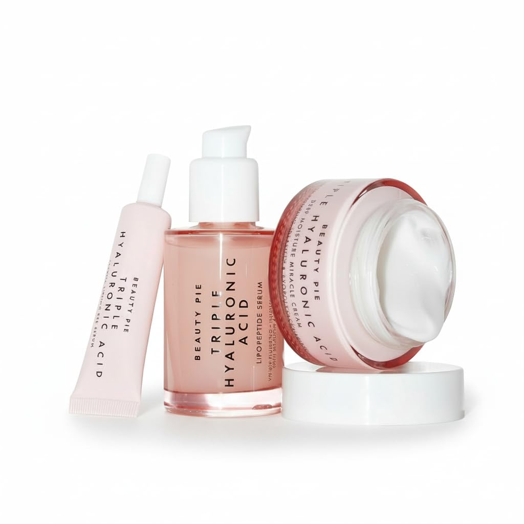 Beauty Pie packaging label close-up emphasizing ingredient concentrations and transparency