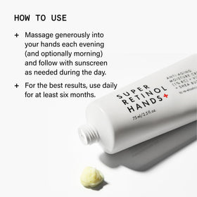 Beauty Pie tube beside ruler showing 2.5fl oz size and scale
