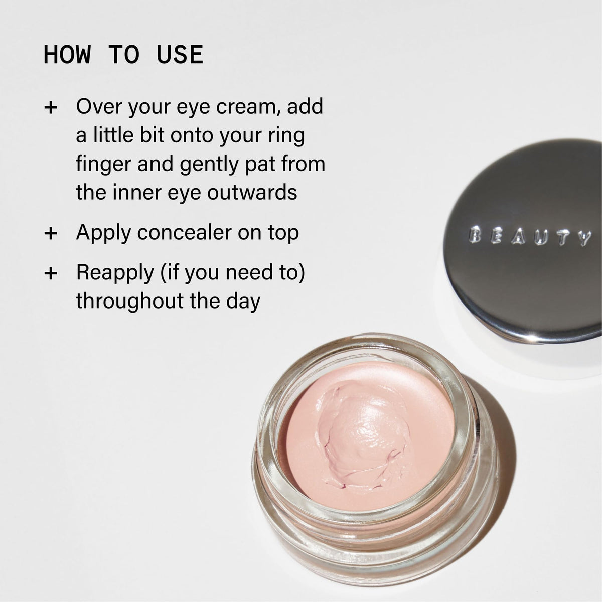 Beauty Pie 4ml tube beside a finger to show compact travel-friendly size