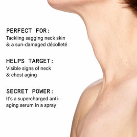 Beauty Pie spray nozzle detail showing fine mist for even application benefit