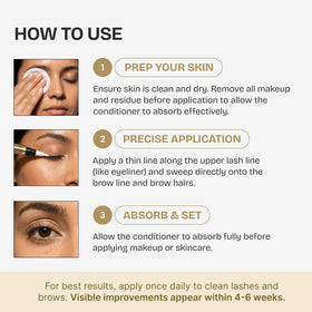Beauty Power applying serum to lash line demonstrating targeted daily use