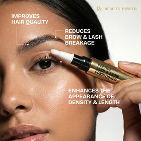 Beauty Power soft fine-tip brush close-up for exact lash and brow application