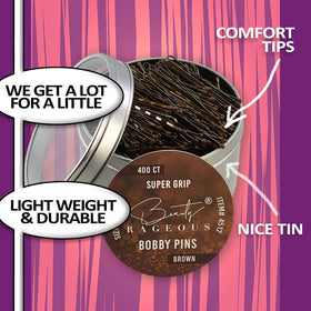 Beauty Rageous pin held between fingers to show 1.9 inch scale and ease of use