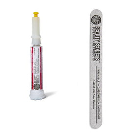Beauty Secrets front packaging showing glue and file for tidy application