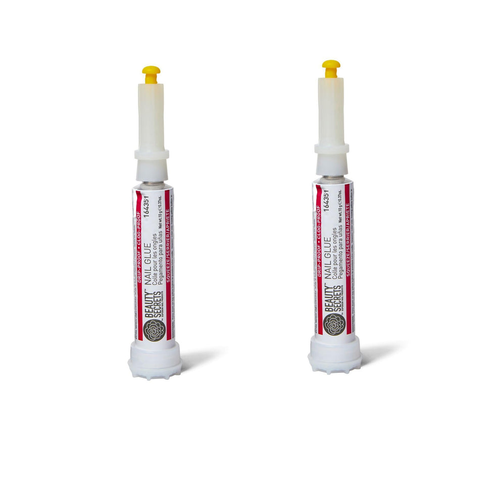 Beauty Secrets front packaging showing two glue bottles and benefits