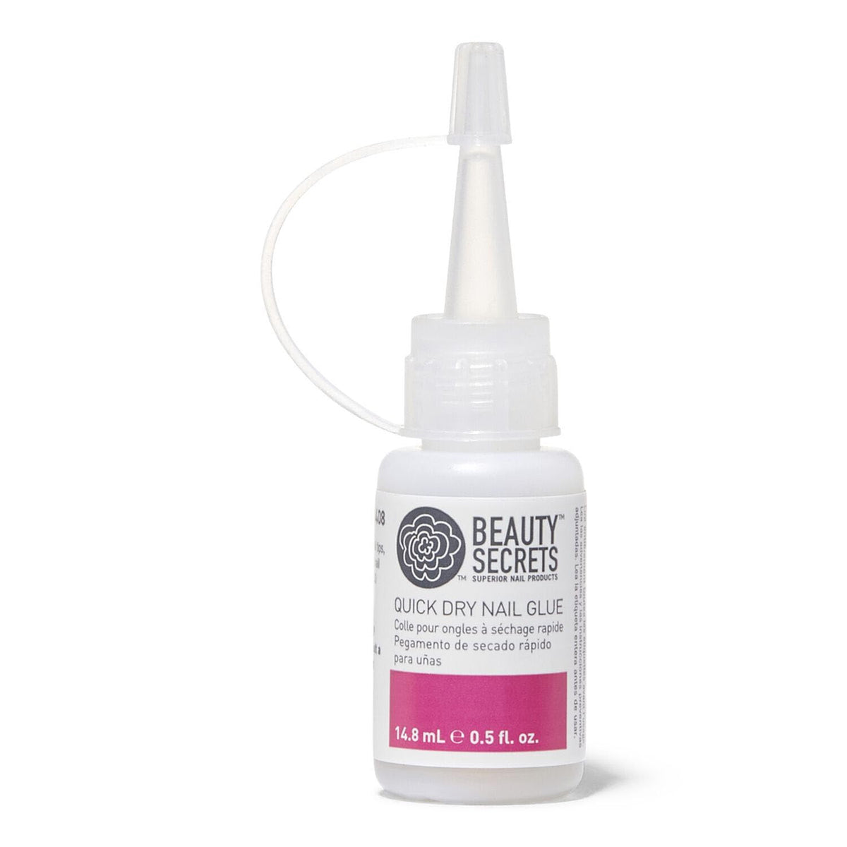 Beauty Secrets glue dispense closeup demonstrating precise application and fast hold