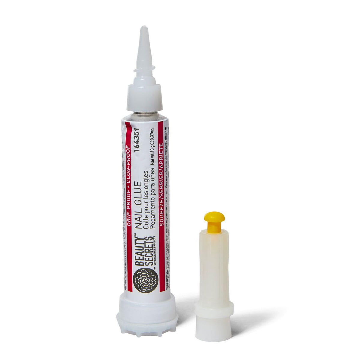 Beauty Secrets nozzle close-up highlighting drip-proof applicator benefit