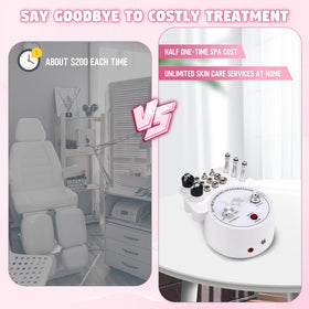 Beauty Star control knobs display showing adjustable suction and spray settings benefit