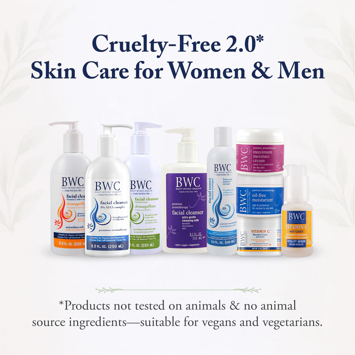 Beauty Without Cruelty label close-up showing ingredient list and clean formulation