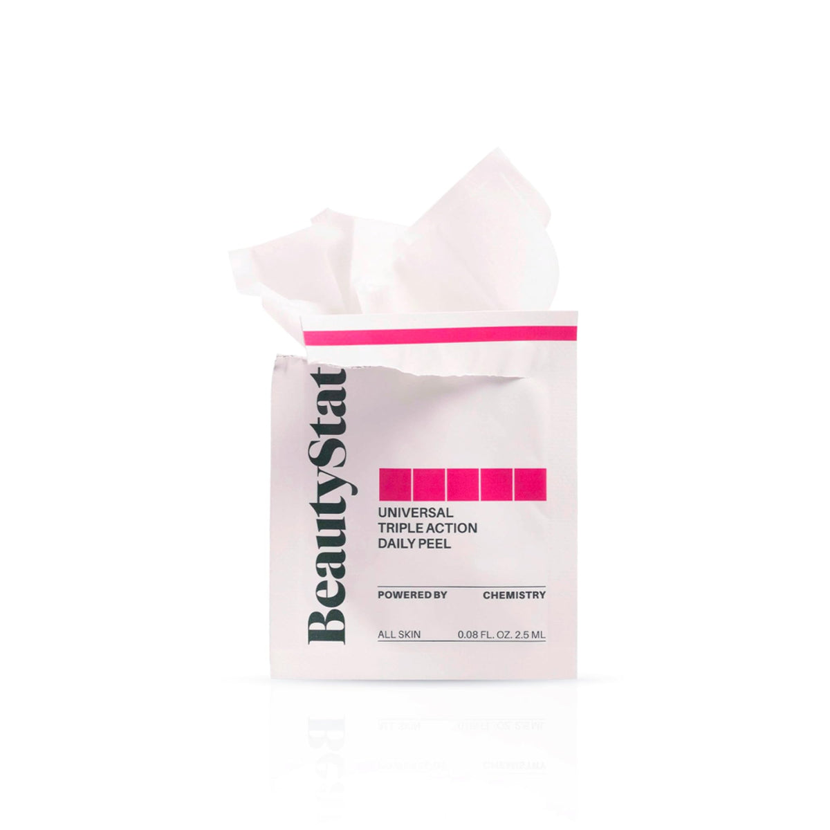BeautyStat pad being applied in bathroom routine promoting easy use