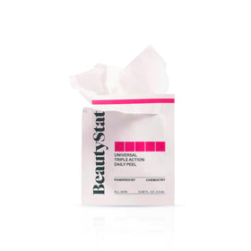 BeautyStat pad being applied in bathroom routine promoting easy use
