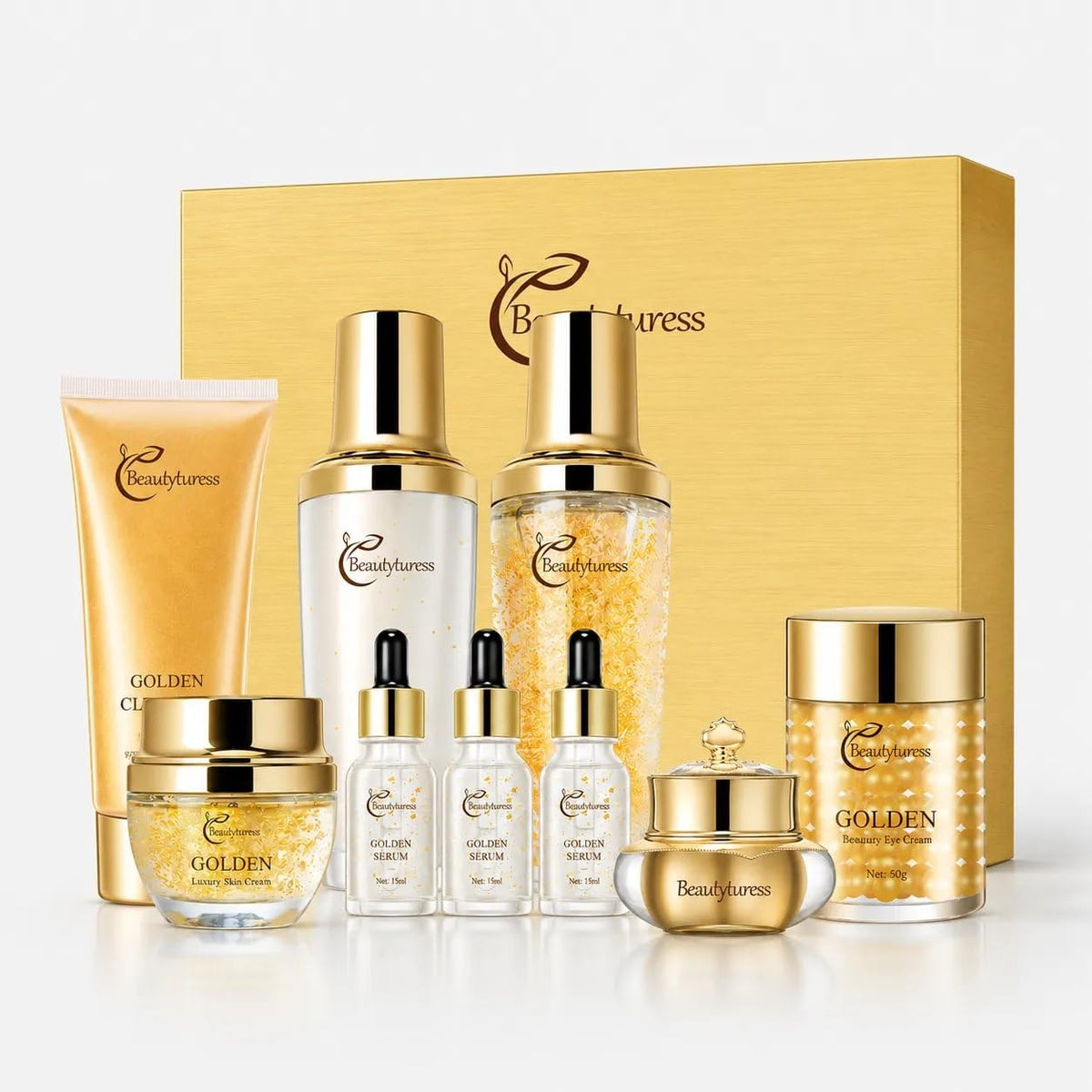 BEAUTYTURESS front packaging showing full snail mucin kit and gift-ready box