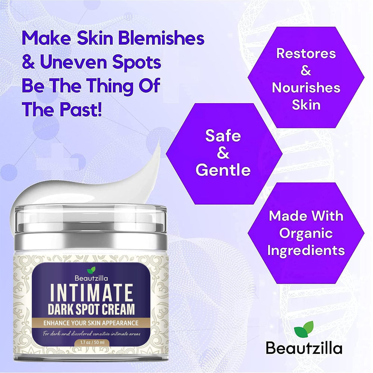 Beautzilla tube close-up highlighting applicator and travel-friendly size