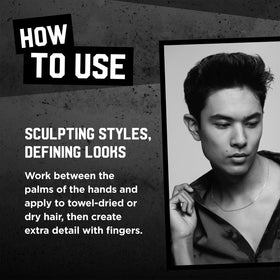 Bed Head styled hair in mirror demonstrating matte textured finish