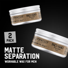 Bed Head open tin showing wax texture and matte paste for easy fingertip application