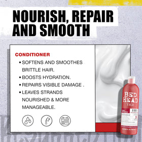 Bed Head conditioner creamy texture demonstrating smoothing action