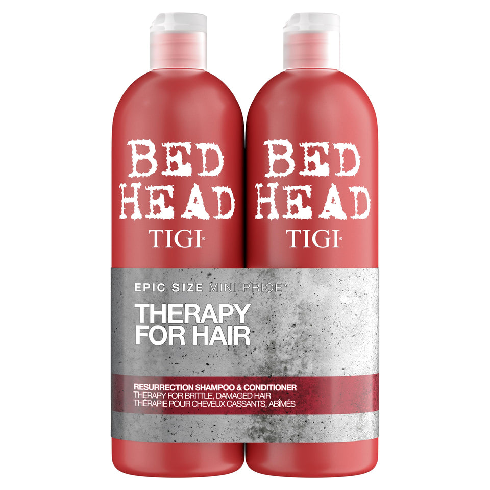 Bed Head front packaging showing duo bottles and benefits