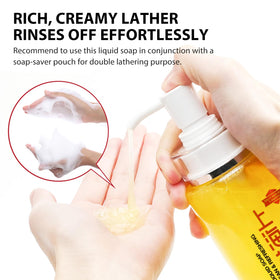 Bee & Flower bottle in family bathroom lifestyle conveying shared household use