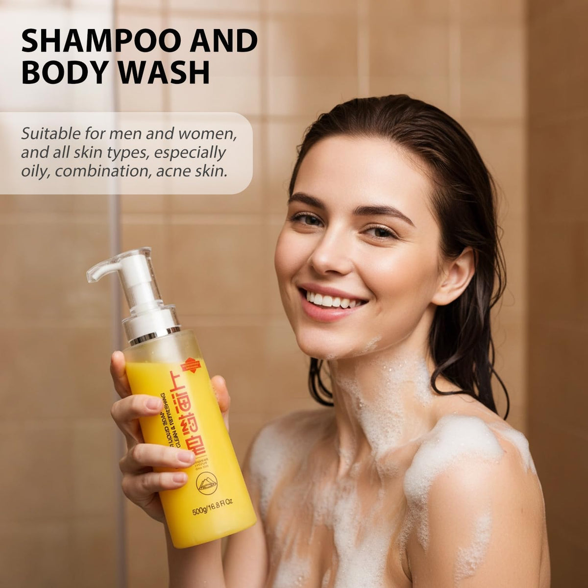 Bee & Flower shampooing scalp to show soothing action on flakes and bumps