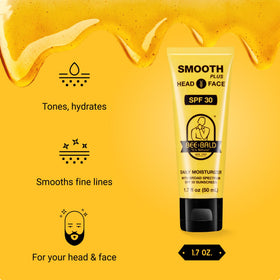 Bee Bald applied to scalp demonstrating soothing and hydrating benefit