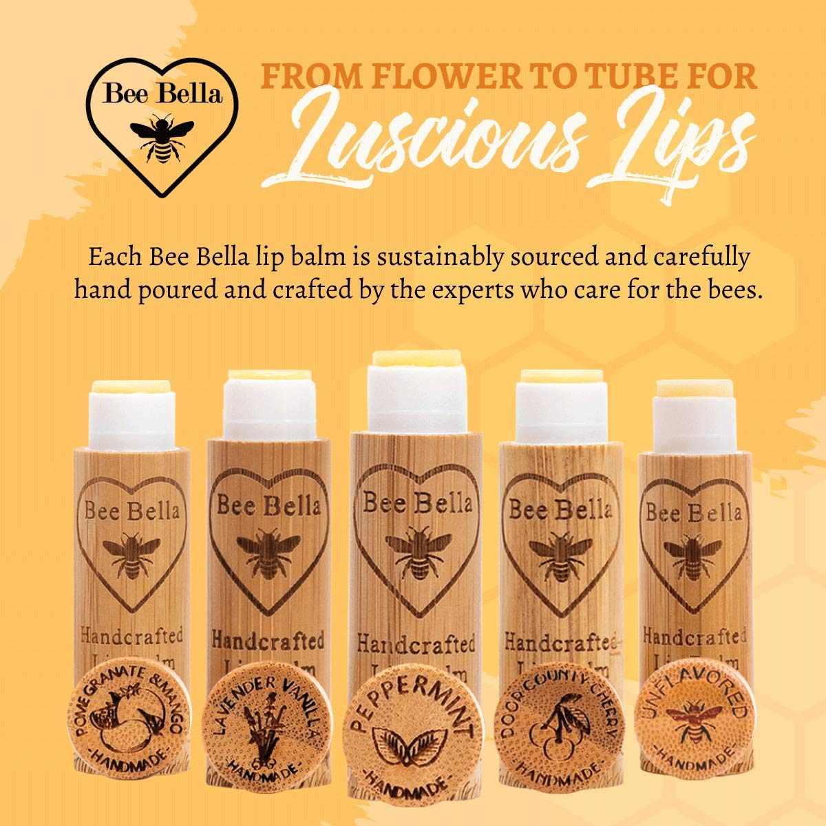 Bee Bella texture closeup revealing smooth balm surface and moisturizing benefit