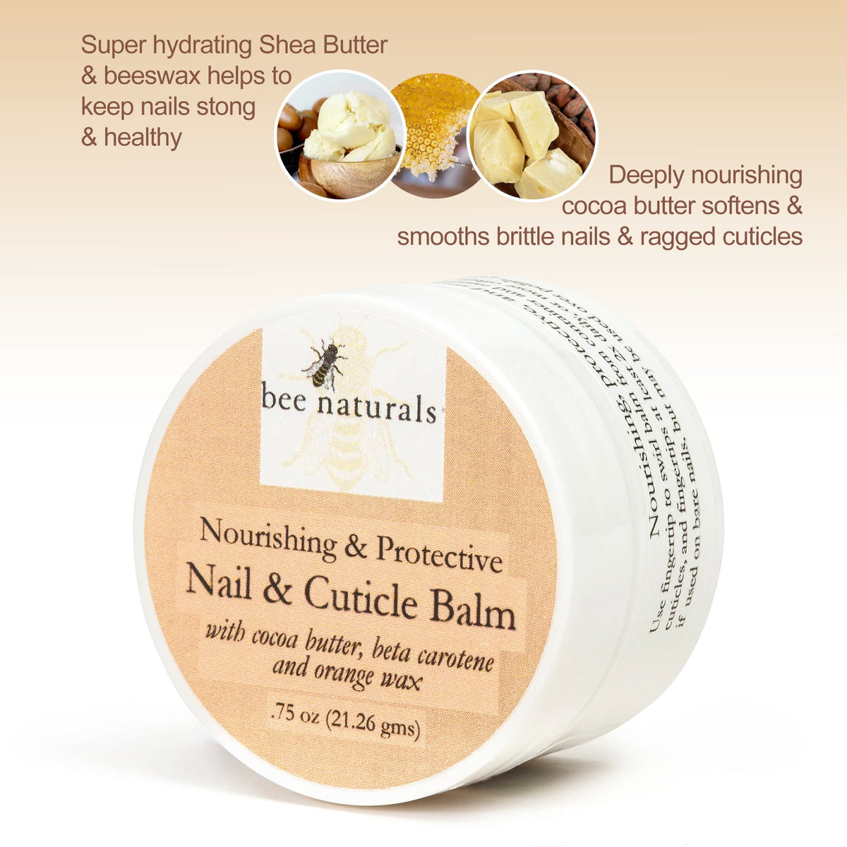 Bee Naturals close-up texture of balm showing creamy, absorbent richness