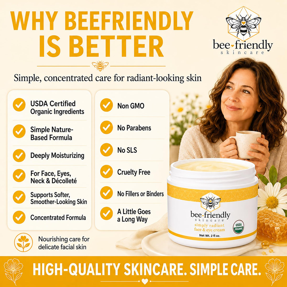 BeeFriendly applying cream on hand demonstrating quick absorption and softness