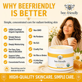 BeeFriendly applying cream on hand demonstrating quick absorption and softness