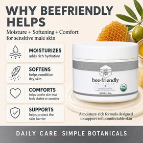 BeeFriendly applying cream to hand demonstrating easy spreadability and absorption