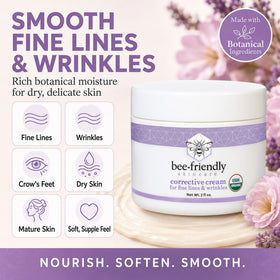 BeeFriendly ingredient flatlay with jojoba, sea buckthorn, and aloe representing organic benefits