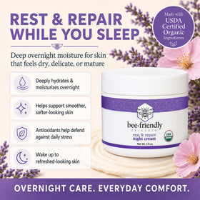 BeeFriendly open jar top view displaying thick formula for overnight nourishment